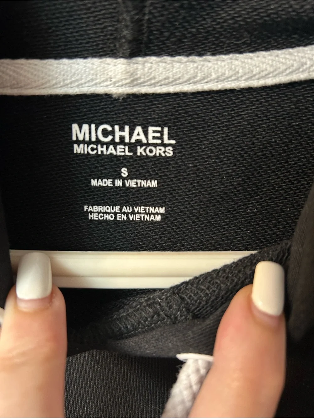 Michael Kors Men’s Black Hooded Sweatshirt with Ivory MK Circle Logo